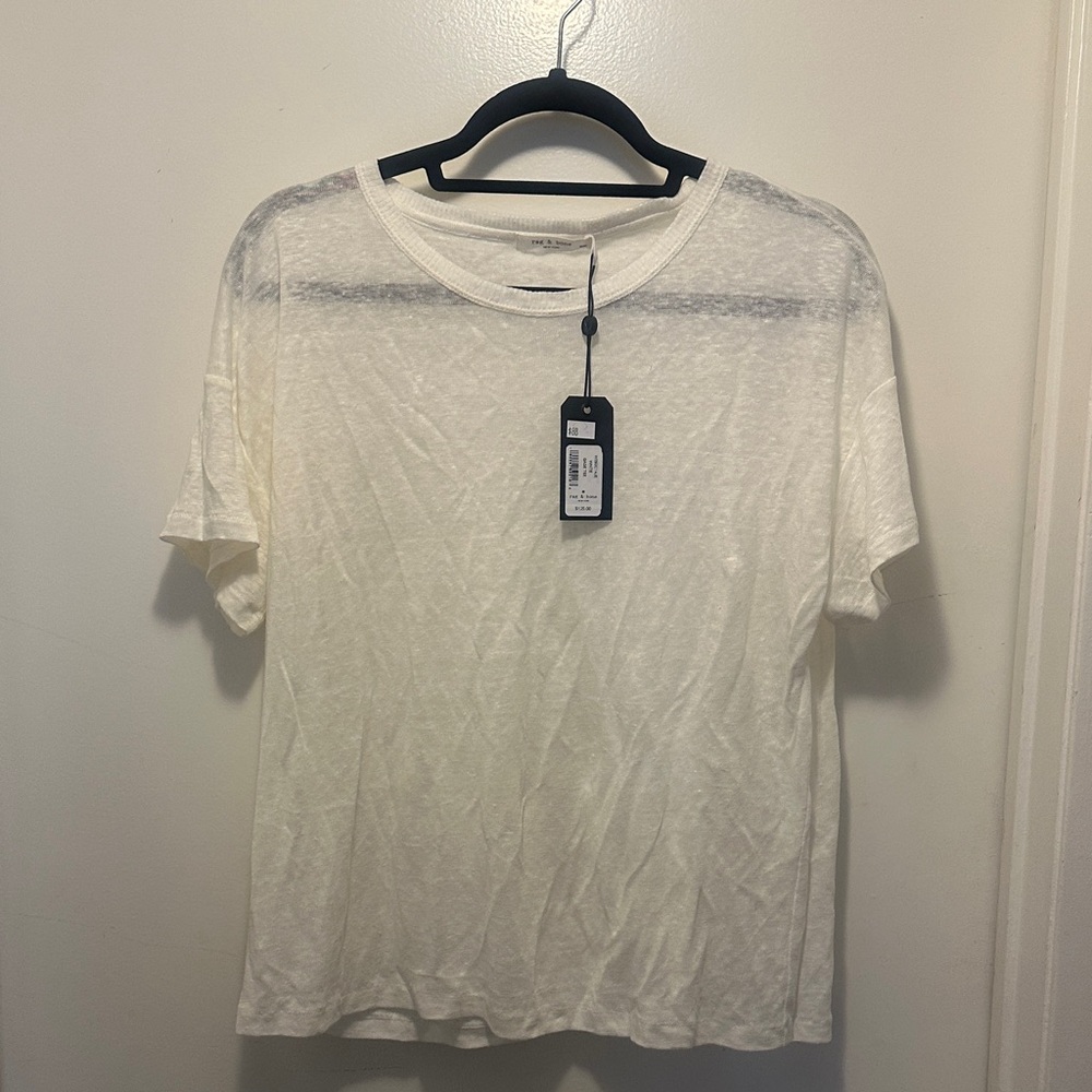 Rag & Bone Classic White Women's linen T shirt